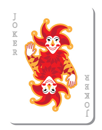 Playing cards with the Joker from a deck of playing cardsのイラスト素材
