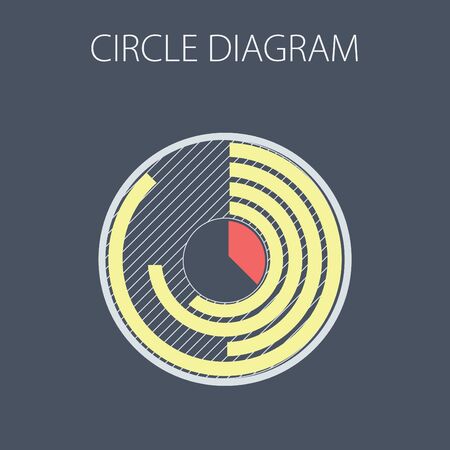 Simple vector illustration with circle diagram. To visualize the presentation and processing of data.のイラスト素材