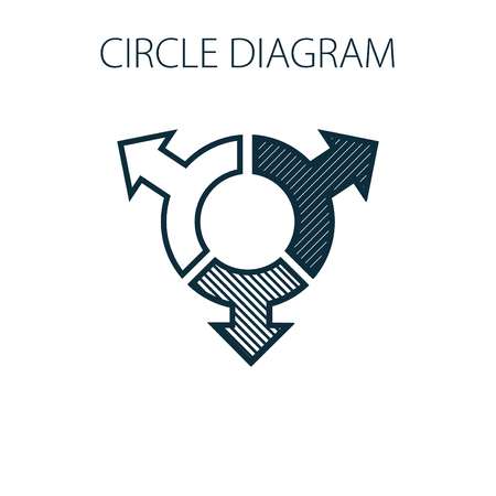 Simple vector illustration with circle diagram. To visualize the presentation and processing of data.のイラスト素材