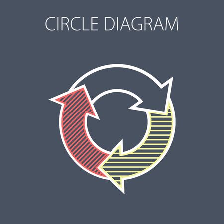 Simple vector illustration with circle diagram. To visualize the presentation and processing of data.のイラスト素材
