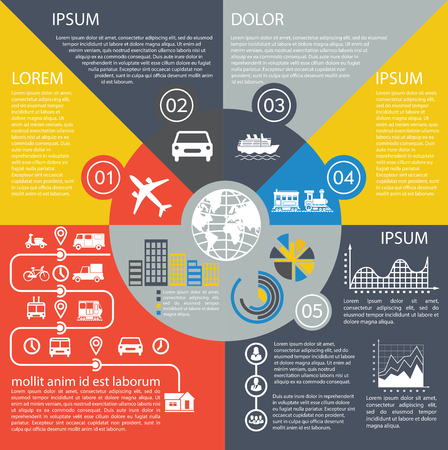 Data analysis and graphical representation of the use of the traffic. Infographics transport. Charts with intelligence and information processing. Material for reports and presentations.のイラスト素材