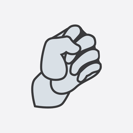 Fist of the men in the backswing and ready to strike. Simple icon. Design element.のイラスト素材