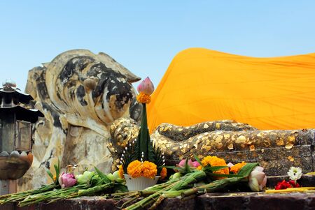 The Reclining Buddha at Wat Lokaya-Suthramの写真素材