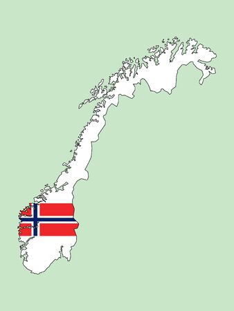 Norway map with national flagのイラスト素材
