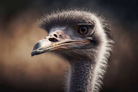 Portrait of an Ostrich (Struthio camelus)の素材