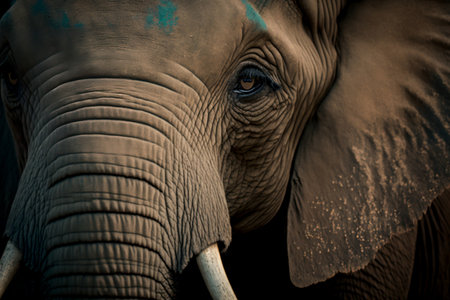 Close up of an elephant, Chobe National Park, Botswana, Africaの素材