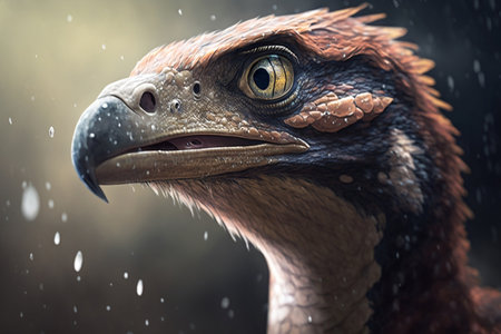 Close-Up Portrait of a Raptor. Generative AIの素材