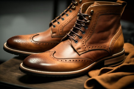 Close-Up of a Shoe Polishing Kit on a Cobbler's Generative AIの素材