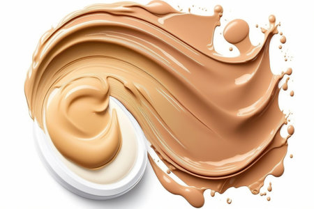 Close-Up of Cream Smear, a Cosmetic Beauty Product, on a White Background. Generative AIの素材