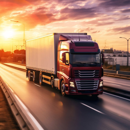 Logistics Container Truck Transportation Concept Generative AIの素材