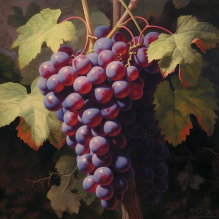 Cluster of Grapes in the Garden Generative AIの素材