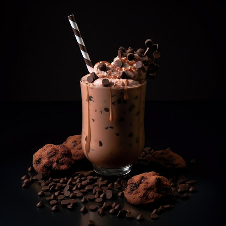 Chocolate Milkshake with Chocolate Chips Generative AIの素材