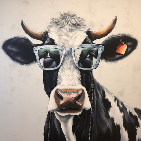 Cow Wearing Glasses Generative AIの素材
