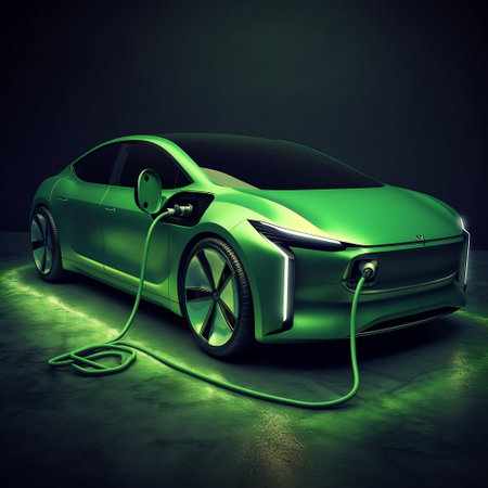 Charging Electric Vehicle: Eco-friendly Transportation Generative AIの素材