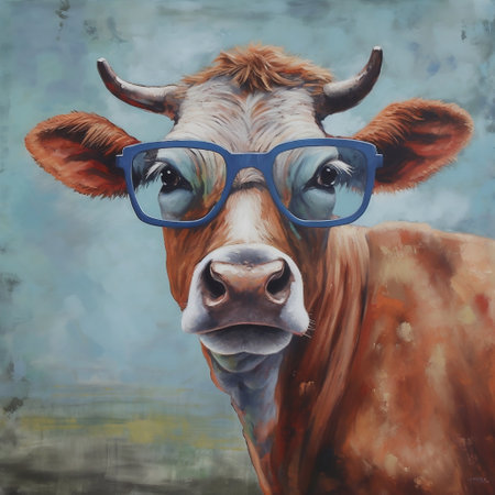 Cow Wearing Glasses Generative AIの素材