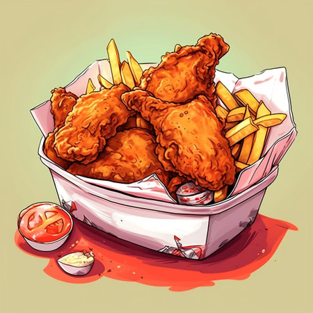 Fast Food Fried Chicken Generative AIの素材