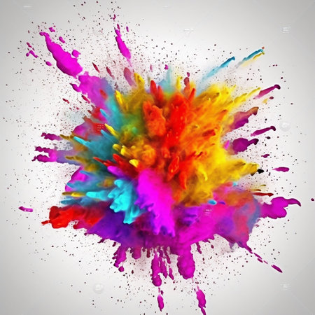 Colorful Rainbow Holi Paint Splash: Color Powder Generative AIの素材