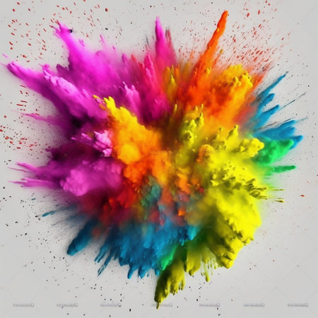 Colorful Rainbow Holi Paint Splash: Color Powder Generative AIの素材