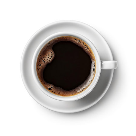 Isolated Hot Black Coffee: White Cup Generative AIの素材