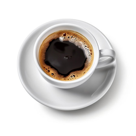 Isolated Hot Black Coffee: White Cup Generative AIの素材
