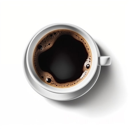 Isolated Hot Black Coffee: White Cup Generative AIの素材