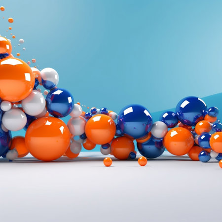 Blue and Orange Ball Banner Generative AIの素材