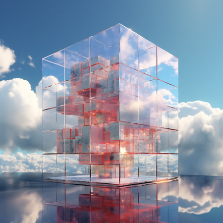 Creative Cloud Concept: Glass Cube Generative AIの素材
