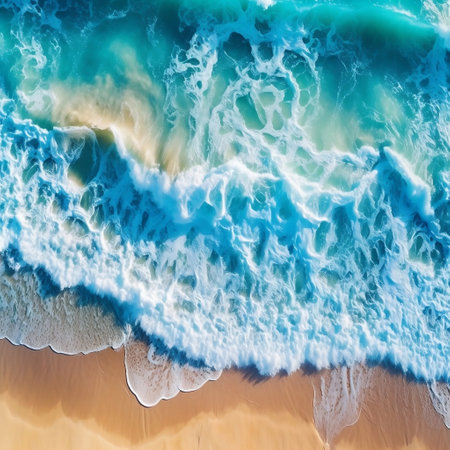 Beautiful Beach Waves: Ocean Background Generative AIの素材