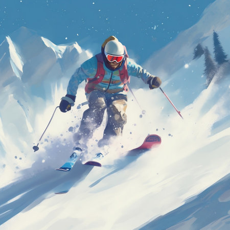 Winter Sport: Athlete in Action Generative AIの素材