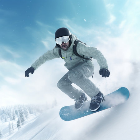 Winter Sport: Athlete in Action Generative AIの素材