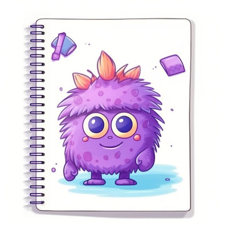 Cute Vector Sticker Design with Lined Paper for Writing Generative AIの素材