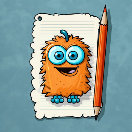 Cute Vector Sticker Design with Lined Paper for Writing Generative AIの素材