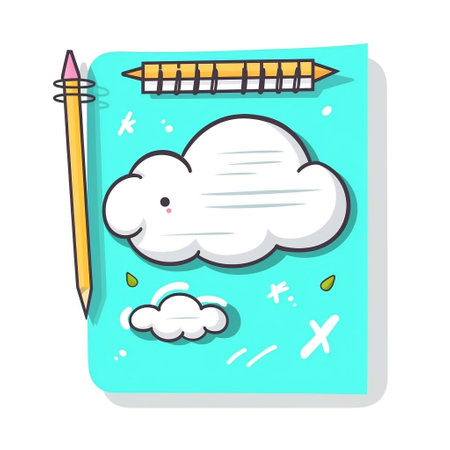 Cute Vector Sticker Design with Lined Paper for Writing Generative AIの素材