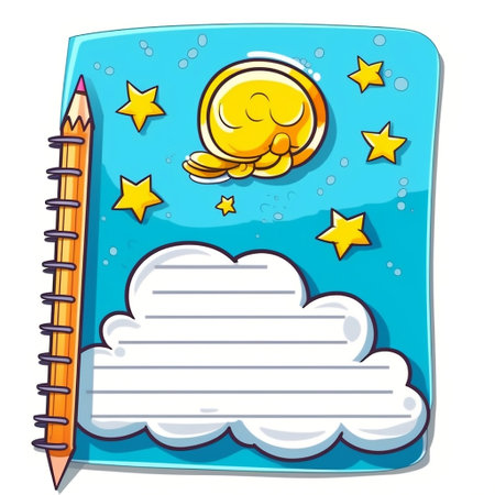 Cute Vector Sticker Design with Lined Paper for Writing Generative AIの素材