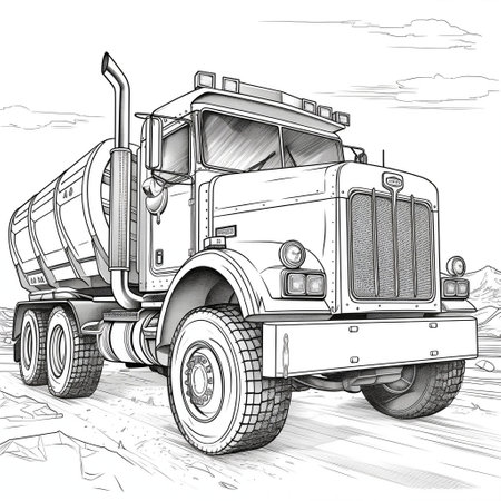 Incredible Coloring Pages of Construction Dump Trucks Generative AIの素材