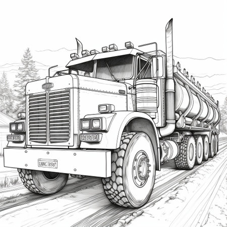 Incredible Coloring Pages of Construction Dump Trucks Generative AIの素材