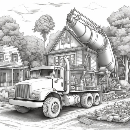 Incredible Coloring Pages of Construction Cement Truck Generative AIの素材