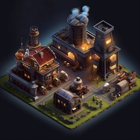 Isometric Game Asset: Clash of Clans Factory (3D) Generative AIの素材
