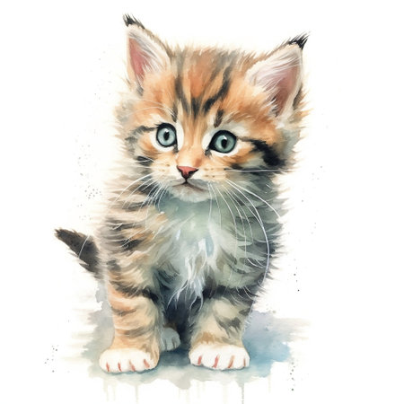 Cute Baby Cat Nursery Art Generative AIの素材
