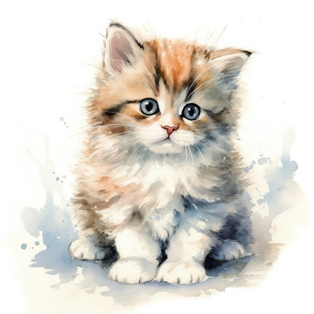 Cute Baby Cat Nursery Art Generative AIの素材
