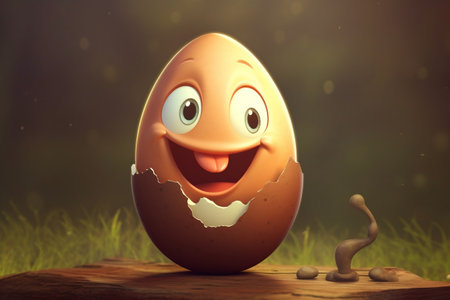 Cute Egg Character Cartoon Generative AIの素材