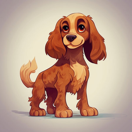 Cute Cartoon Cocker Spaniel Generative AIの素材