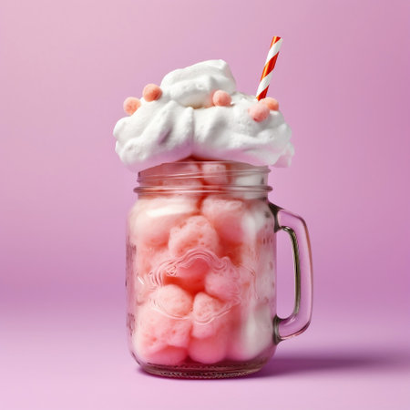 Sweet Strawberry Milkshake in Glass Generative AIの素材
