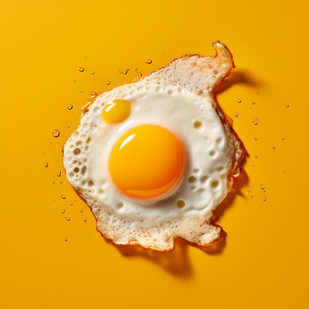 Yellow Background Fried Egg Generative AIの素材
