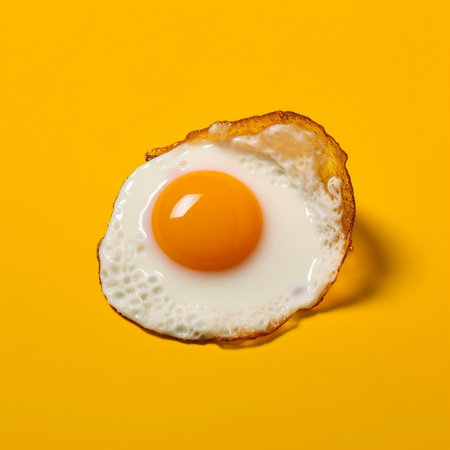 Yellow Background Fried Egg Generative AIの素材