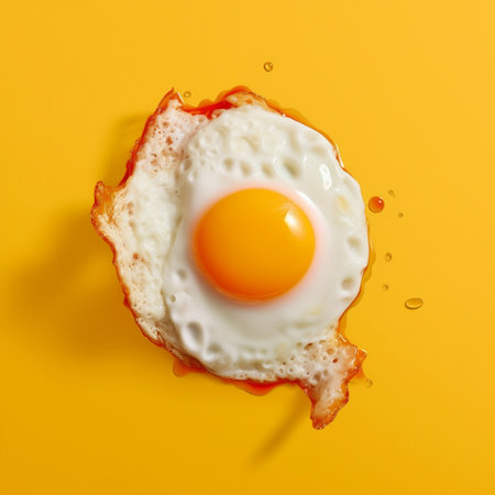 Yellow Background Fried Egg Generative AIの素材