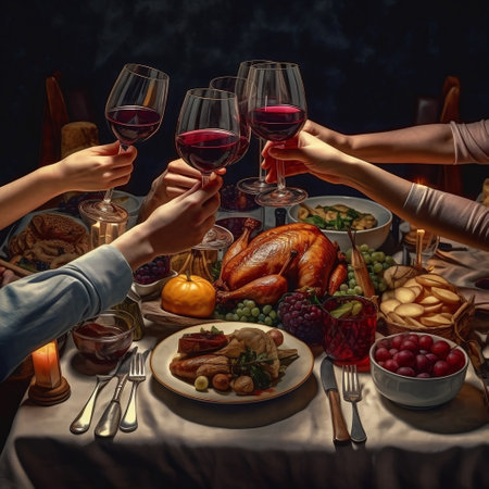 Clinking Wine Glasses Hands Generative AIの素材