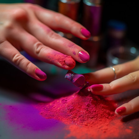 Colorful Powder Nail Dip Generative AIの素材