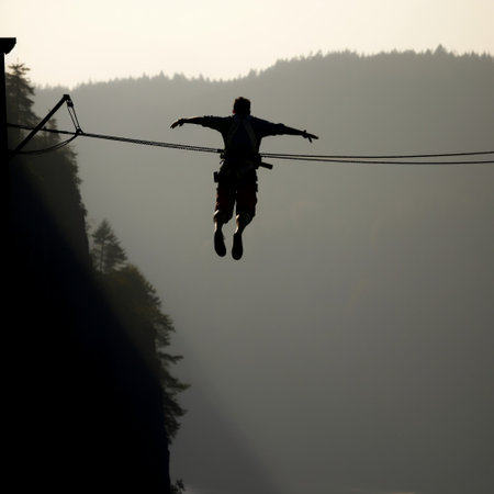 Bungee Jumping Extreme and Thrilling Sport Generative AIの素材