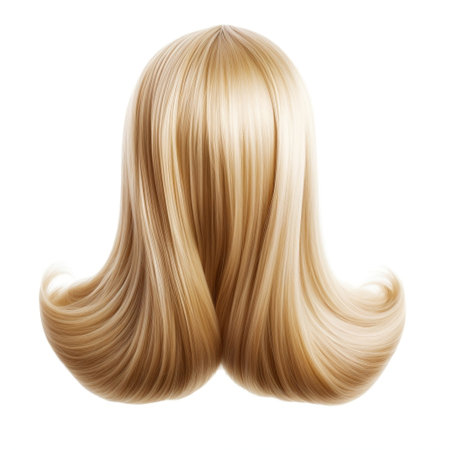 Women's Hair Artificial Back View on White Background Generative AIの素材